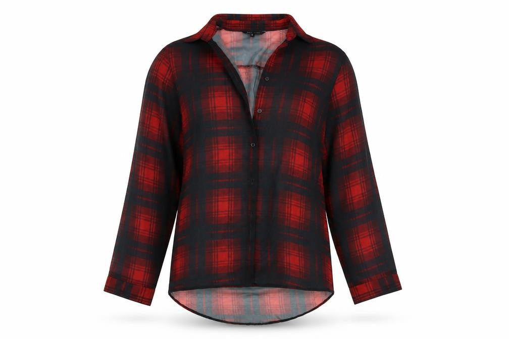 Womens UK Size 8 New Look Red Basic Button-Up
