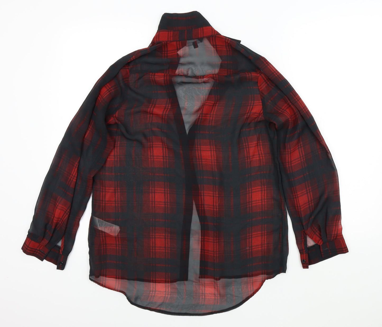 Womens UK Size 8 New Look Red Basic Button-Up