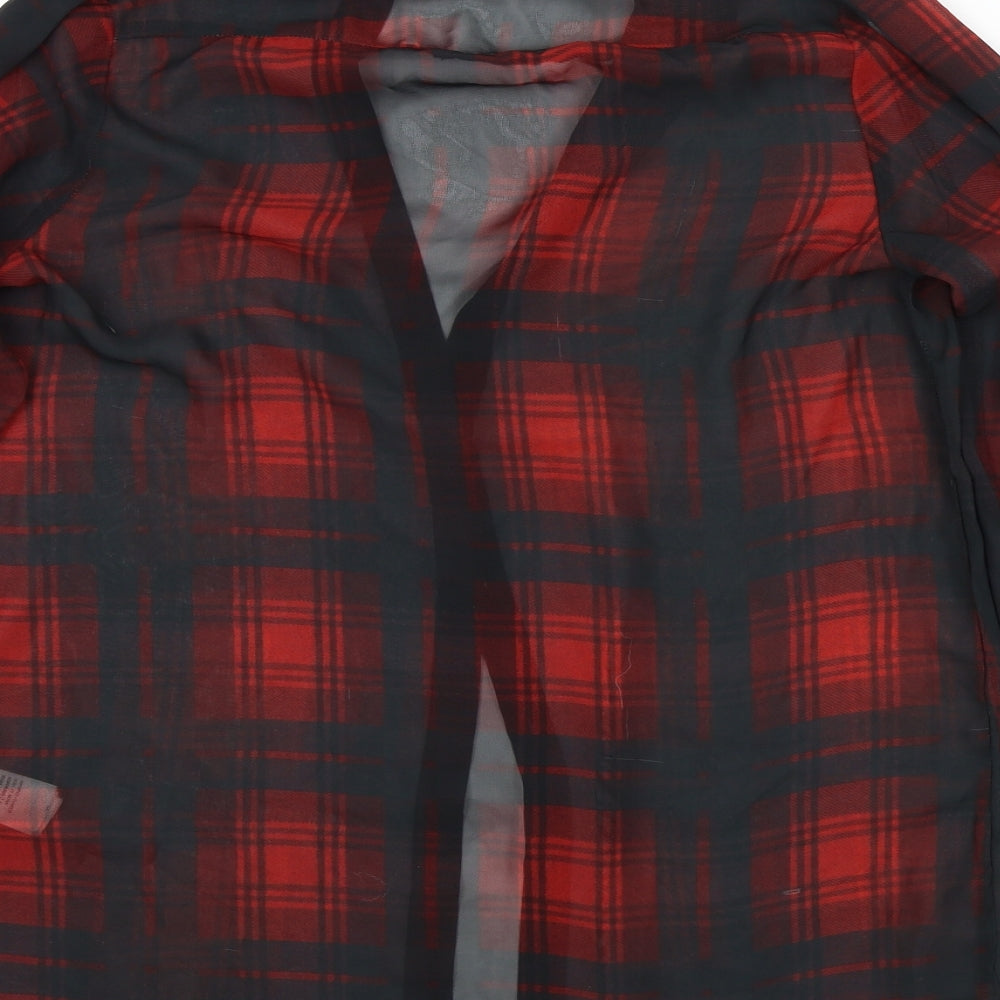 Womens UK Size 8 New Look Red Basic Button-Up