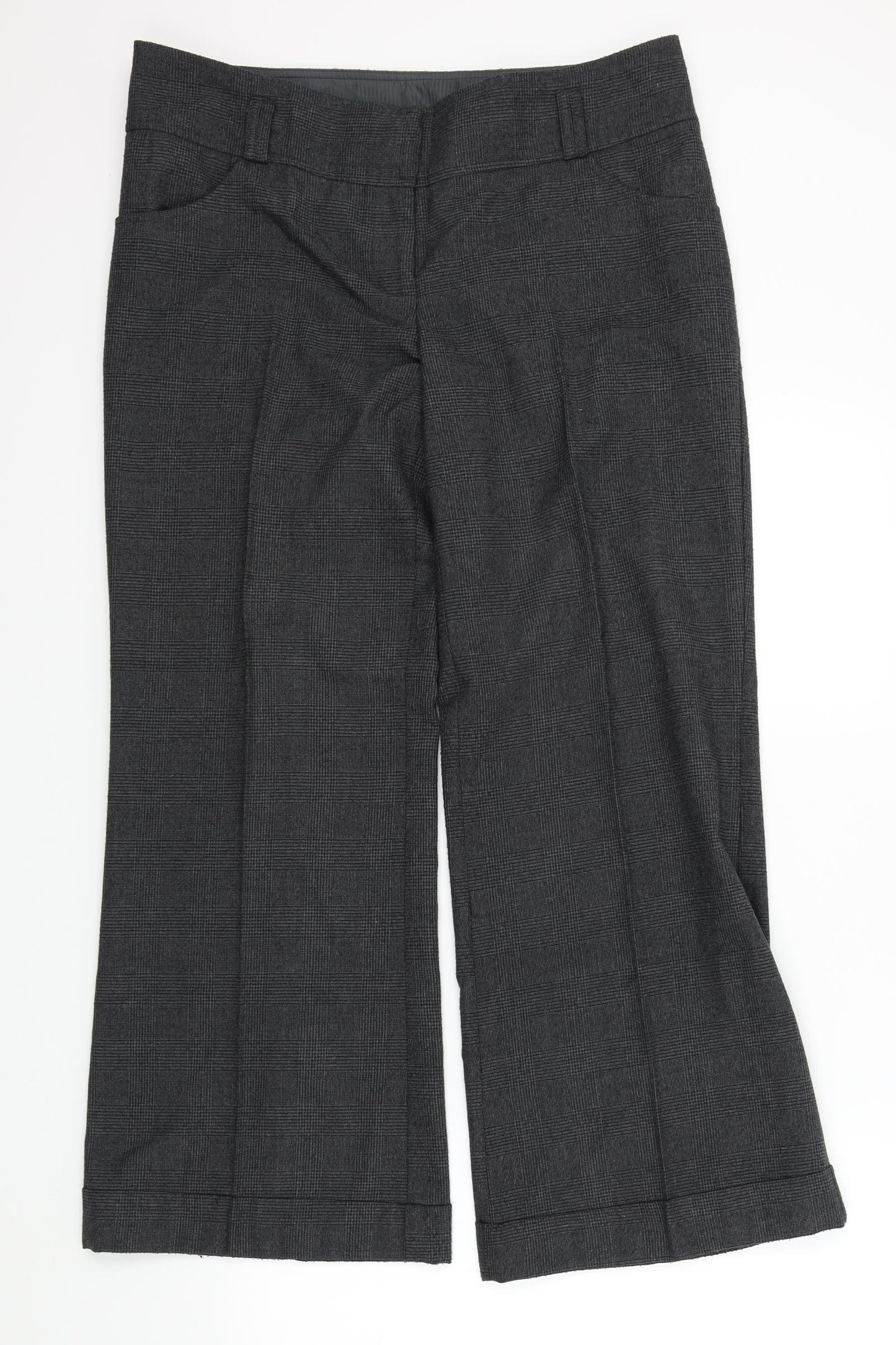 New Look Womens Grey Check  Trousers   L29 in