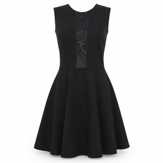 Topshop Womens Black Colourblock  Fit & Flare  Size 6