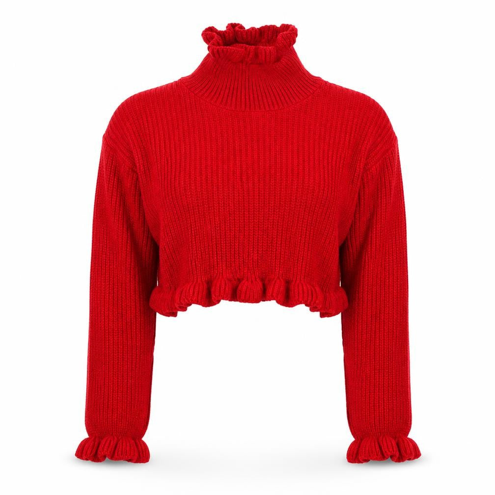 Womens UK Size M Preworn Red Pullover Jumper