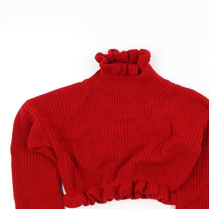 Womens UK Size M Preworn Red Pullover Jumper