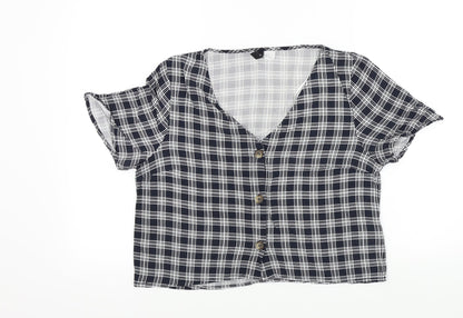 Womens UK Size 14 H&M Blue Basic Blouse