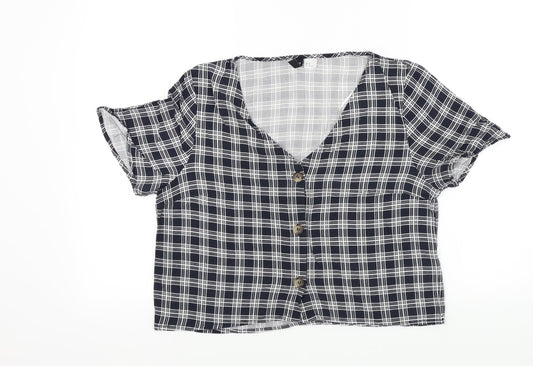 Womens UK Size 14 H&M Blue Basic Blouse