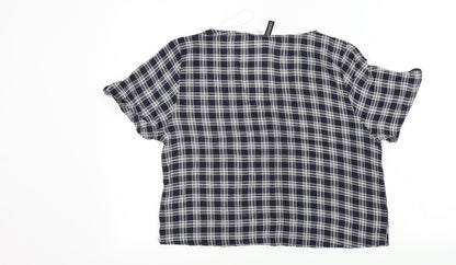 Womens UK Size 14 H&M Blue Basic Blouse