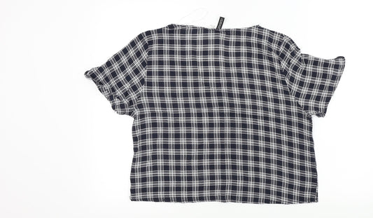 Womens UK Size 14 H&M Blue Basic Blouse