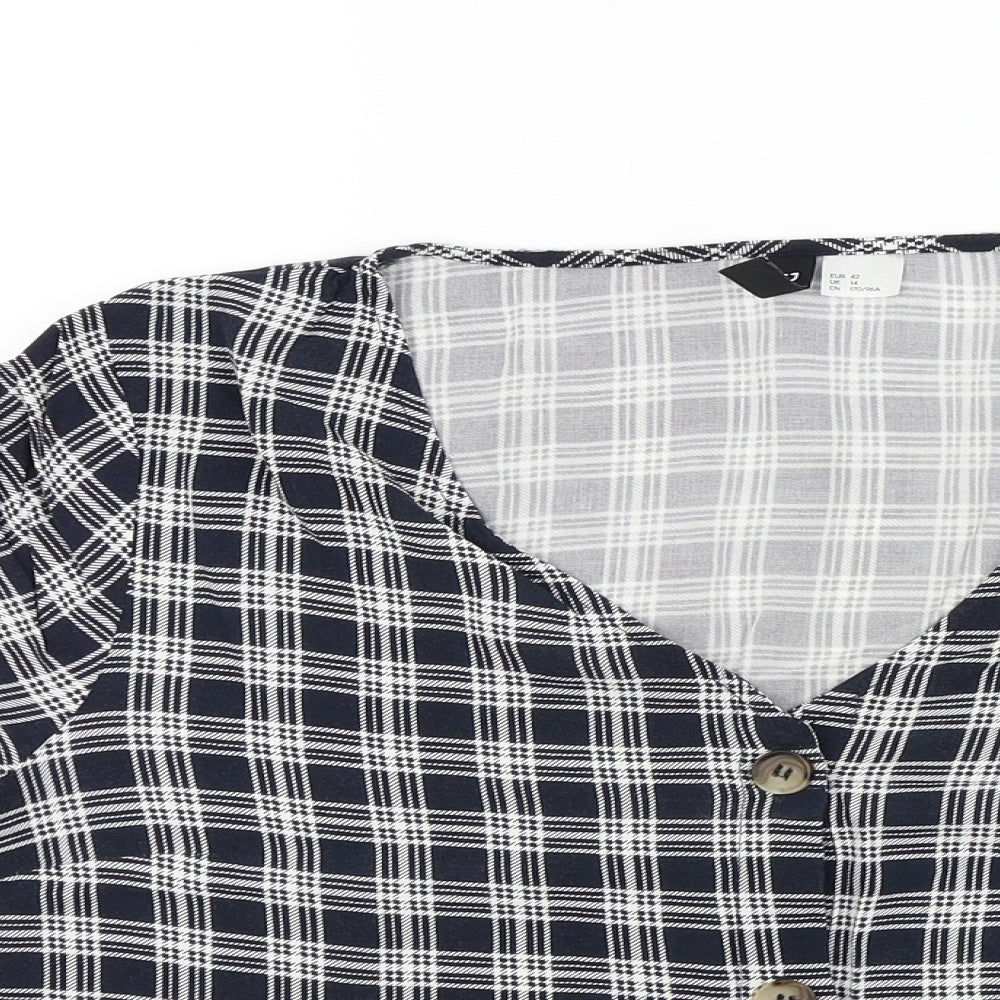 Womens UK Size 14 H&M Blue Basic Blouse
