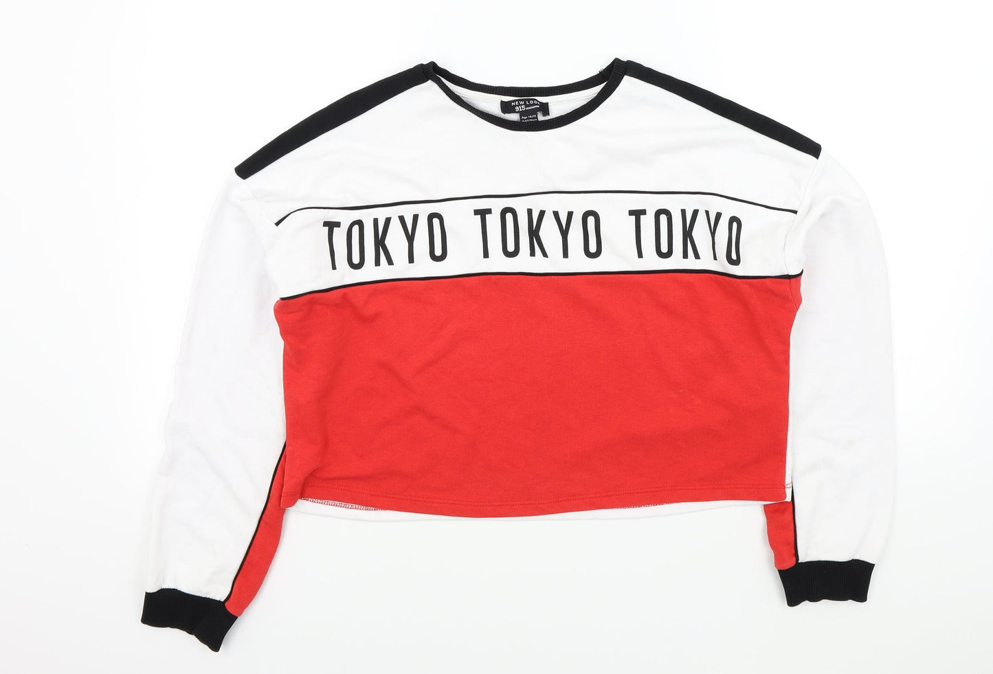 New Look Girls White Colourblock  Pullover Jumper Size 14-15 Years