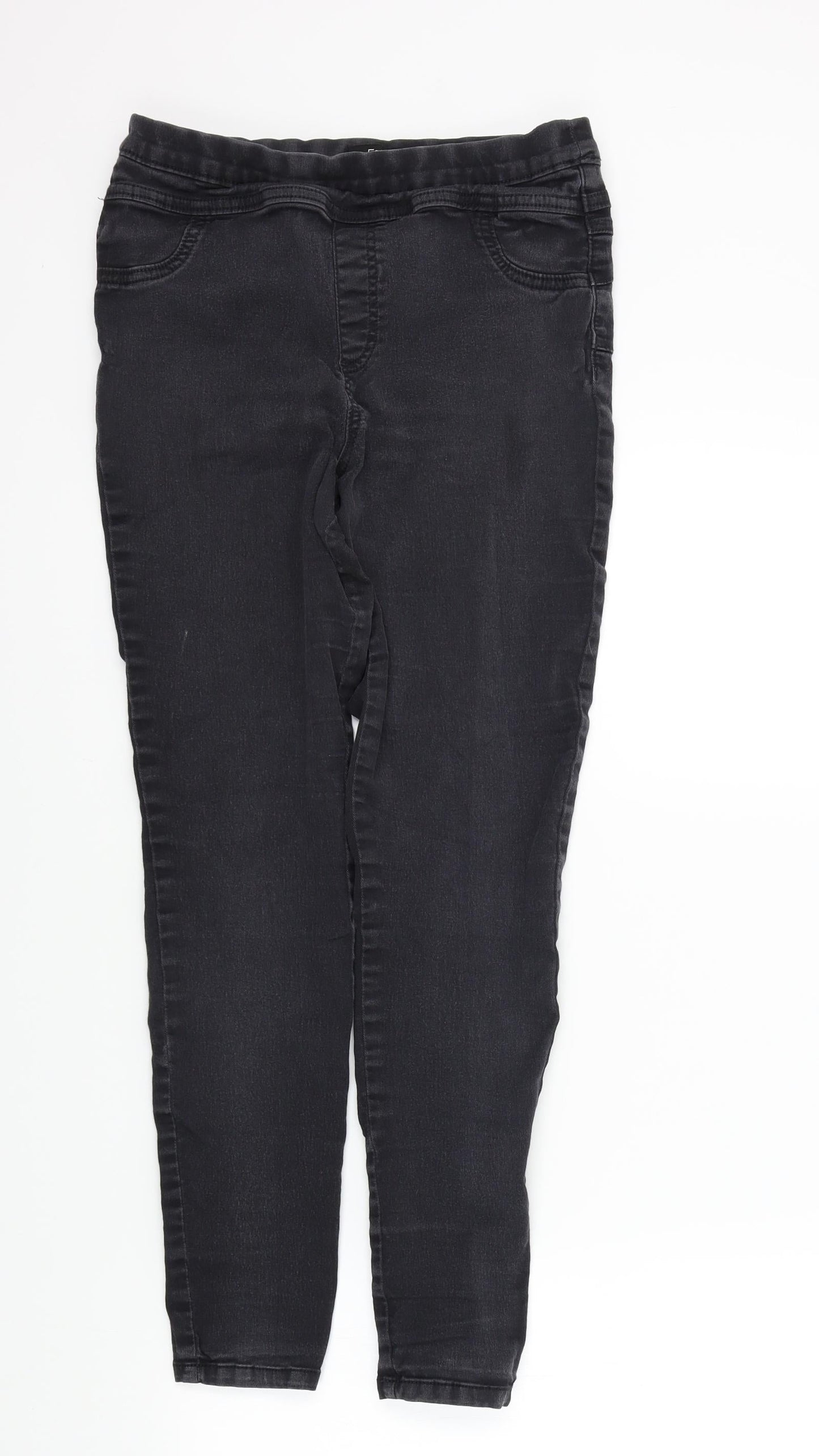 F&F Womens Beige Houndstooth  Straight Jeans Size 14 L26 in