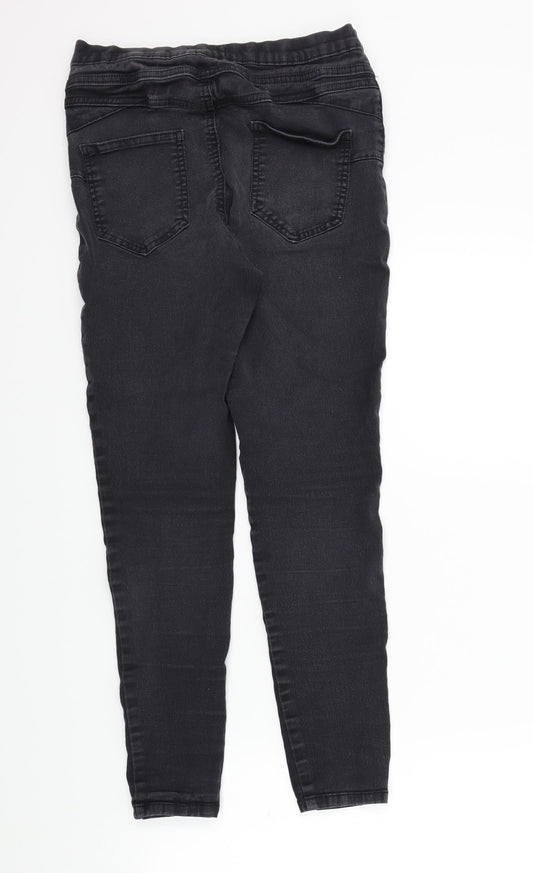 F&F Womens Beige Houndstooth  Straight Jeans Size 14 L26 in