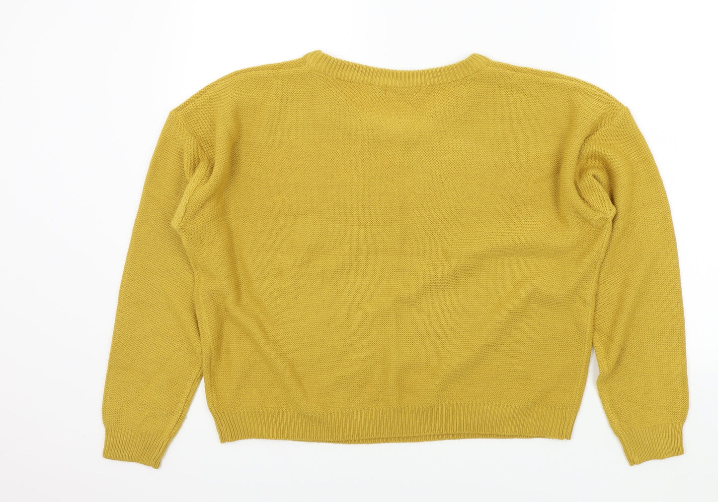 Brave Soul Womens Yellow   Pullover Jumper Size L