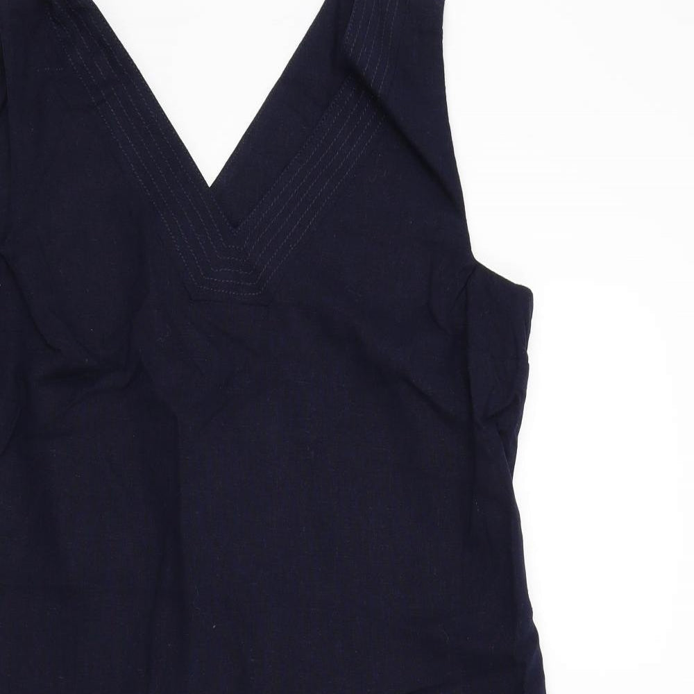 Peacocks Womens Blue Colourblock  A-Line  Size 14