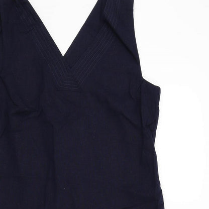 Peacocks Womens Blue Colourblock  A-Line  Size 14