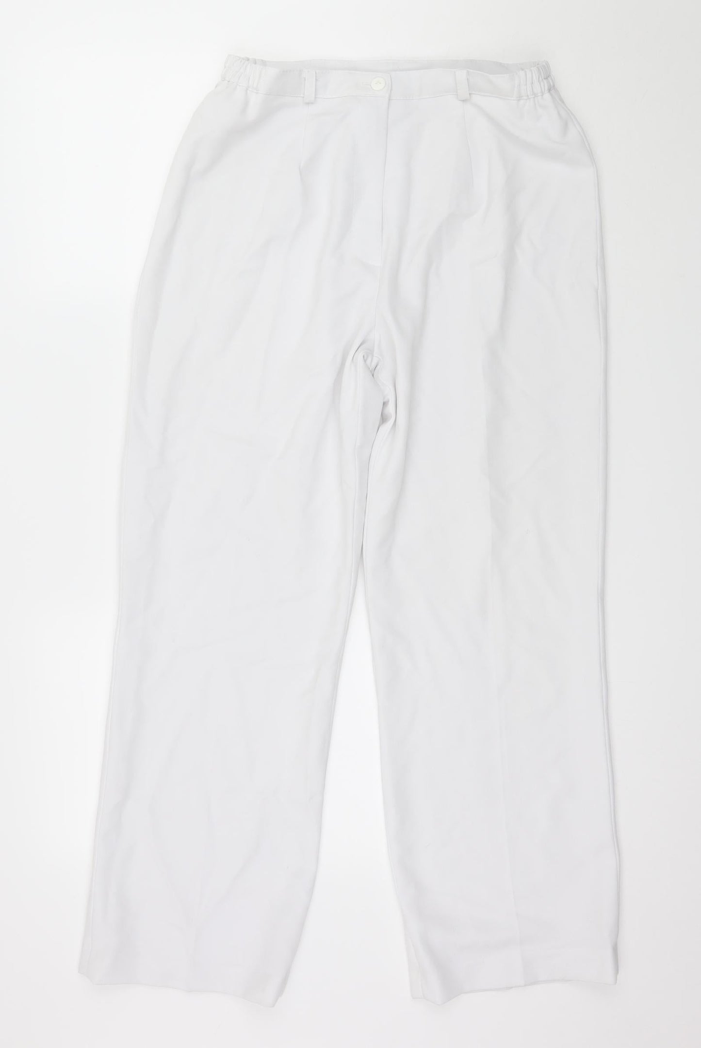 Womens UK Size 12 Preworn Regular Fit  White Trousers