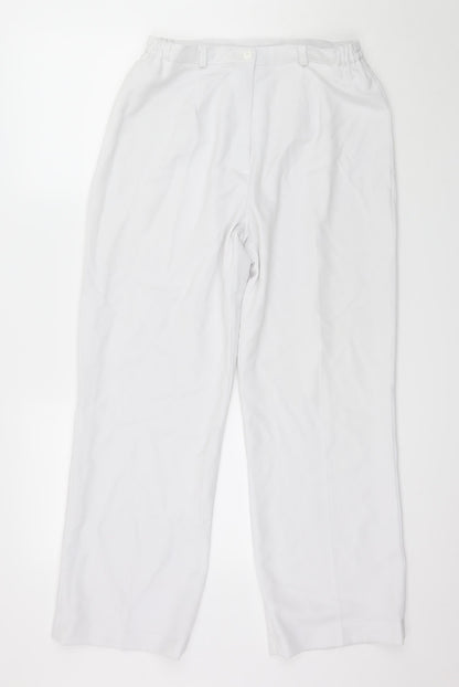 Womens UK Size 12 Preworn Regular Fit  White Trousers