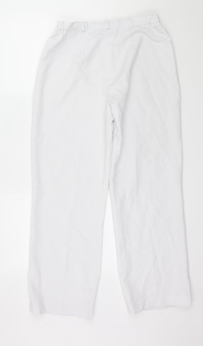 Womens UK Size 12 Preworn Regular Fit  White Trousers