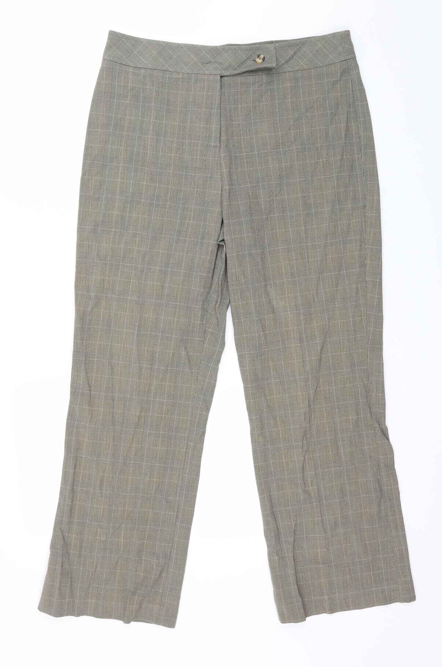 Mia Moda Womens Grey Check  Trousers  Size 14 L27 in