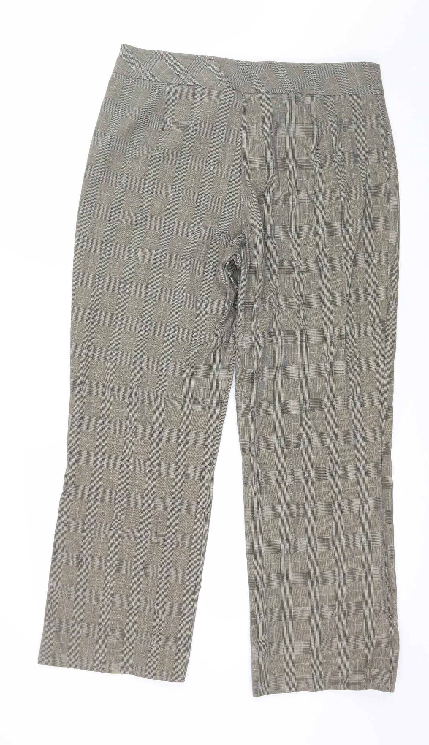 Mia Moda Womens Grey Check  Trousers  Size 14 L27 in