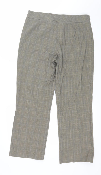 Mia Moda Womens Grey Check  Trousers  Size 14 L27 in