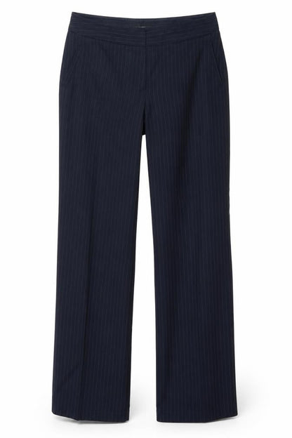 Marks & Spencer Womens Blue Striped  Trousers  Size 14 L32 in