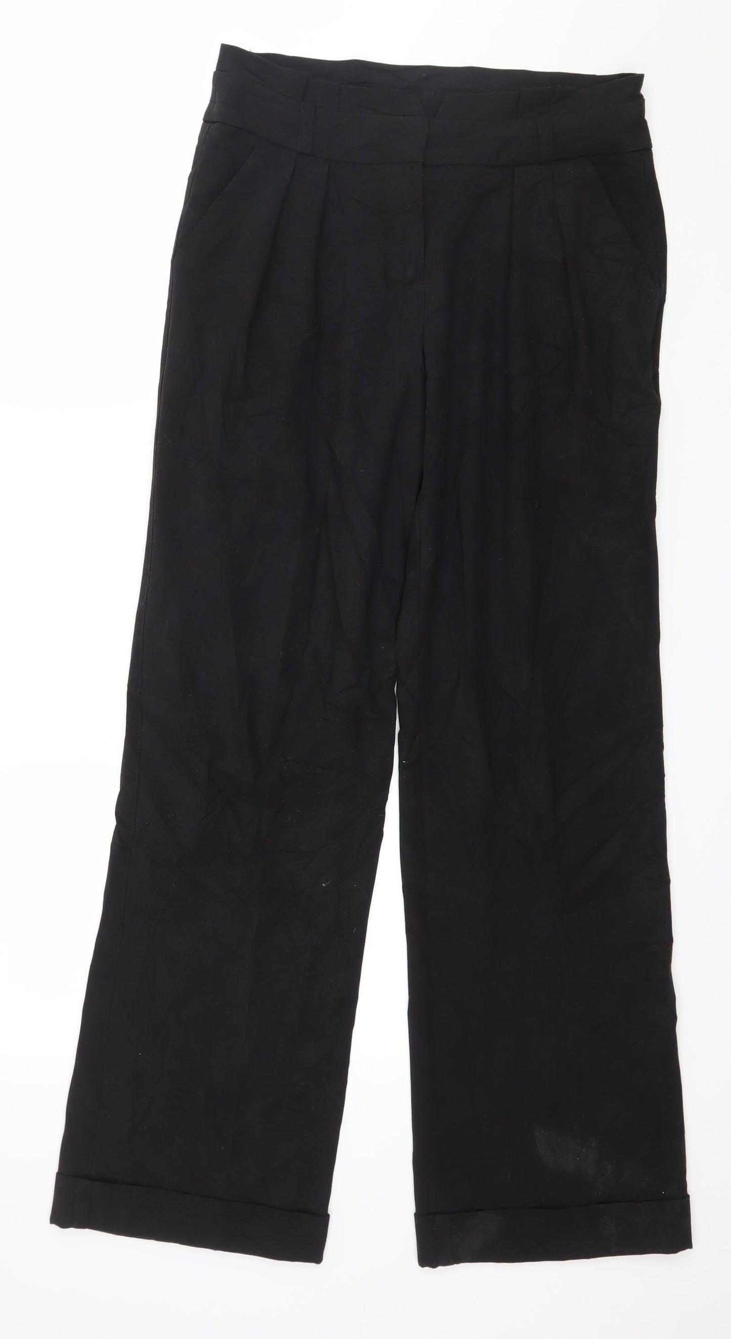 Womens UK Size 10 Topshop Regular Fit  Black Trousers