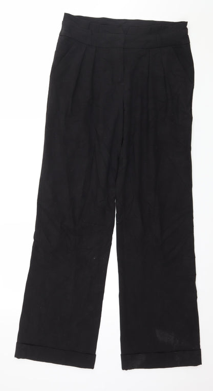 Womens UK Size 10 Topshop Regular Fit  Black Trousers