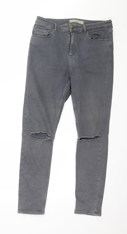 Womens UK Size 32 in Topshop Regular Fit Skinny Grey Jeans