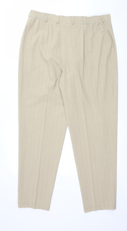 Eugen Klein Womens Beige Striped  Trousers  Size 34 in L29 in