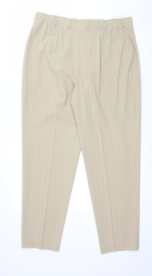 Eugen Klein Womens Beige Striped  Trousers  Size 34 in L29 in