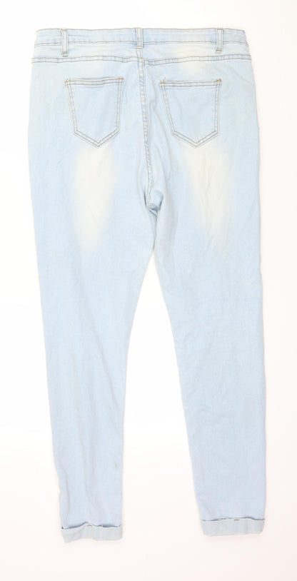 SheIn Womens Blue  Denim Straight Jeans Size XL L27 in