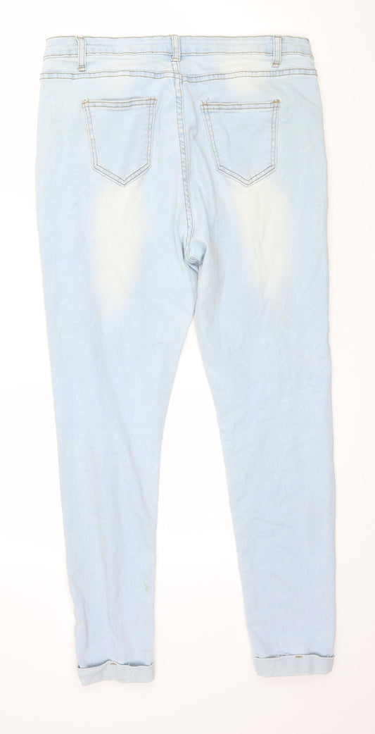 SheIn Womens Blue  Denim Straight Jeans Size XL L27 in