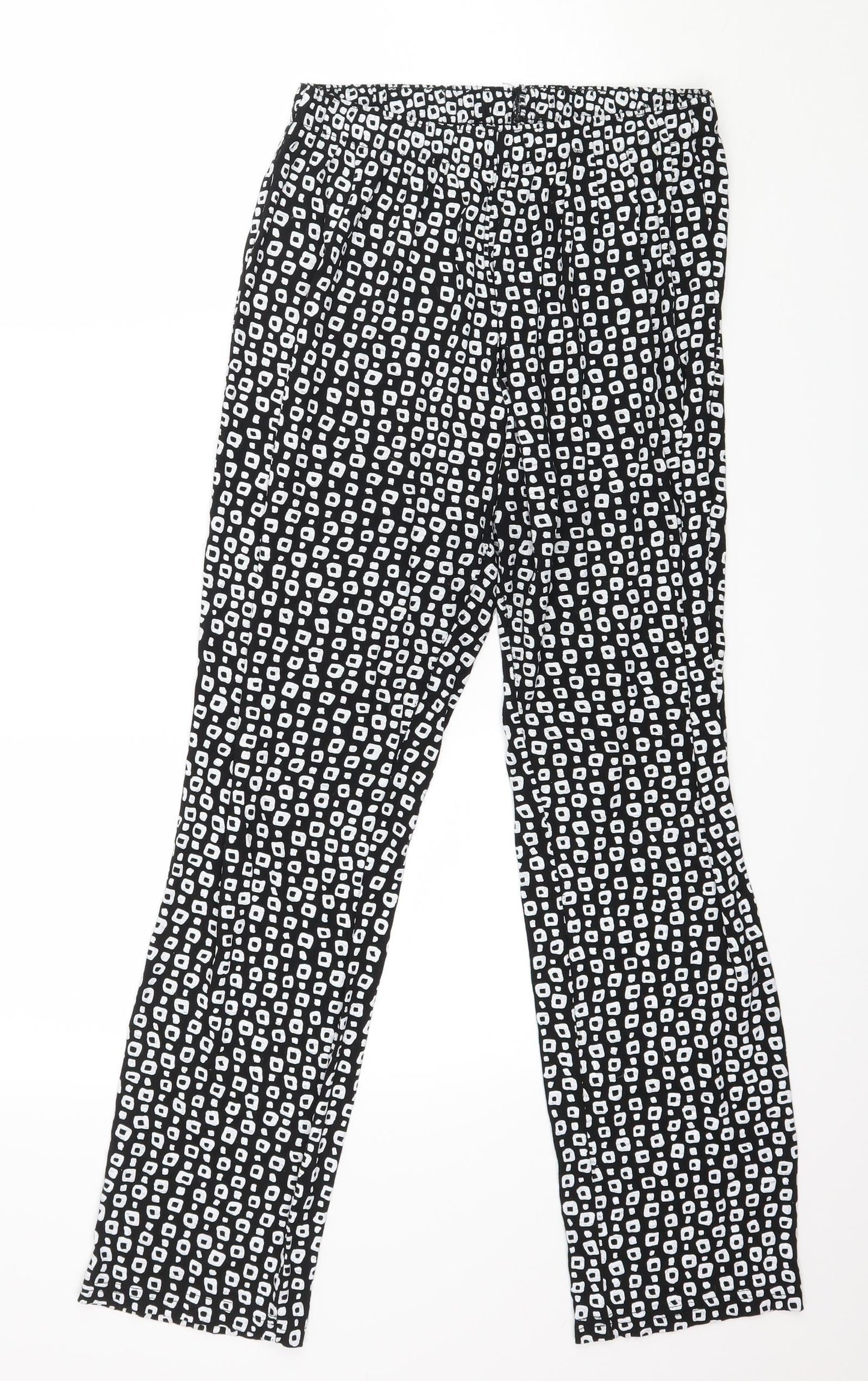 Womens UK Size M Preworn Regular Fit  Black Trousers