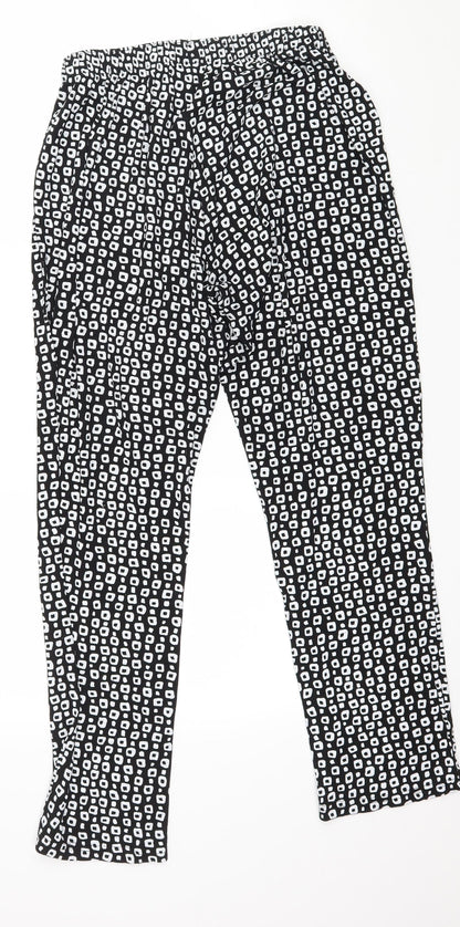 Womens UK Size M Preworn Regular Fit  Black Trousers