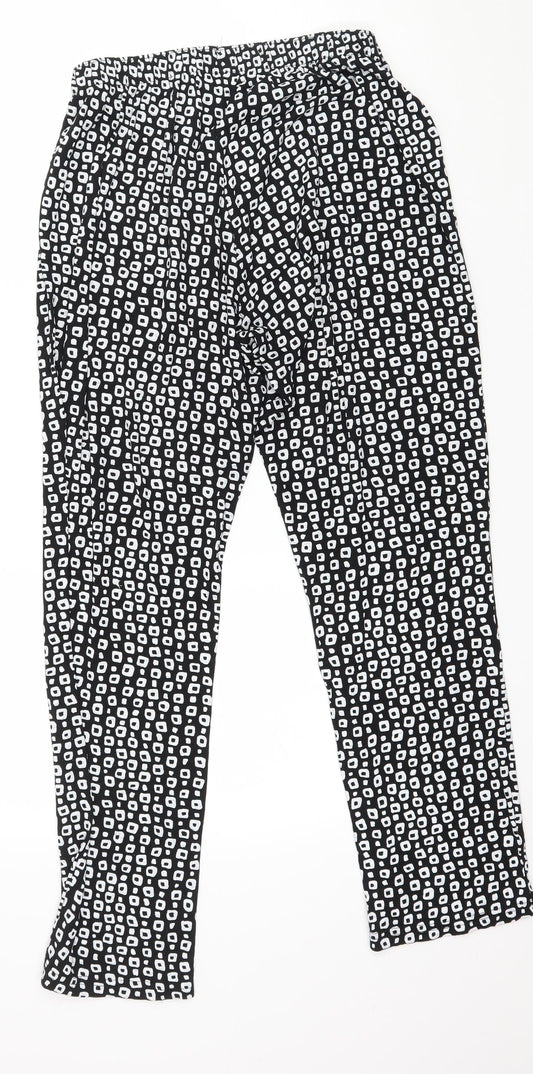 Womens UK Size M Preworn Regular Fit  Black Trousers