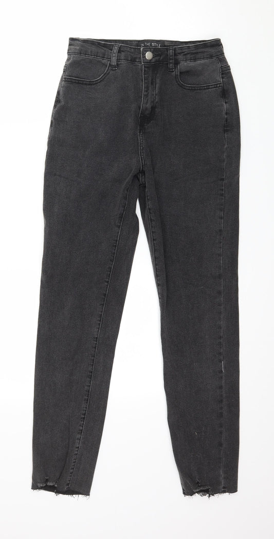 In the Style Womens Grey  Denim Straight Jeans Size 8 L27 in
