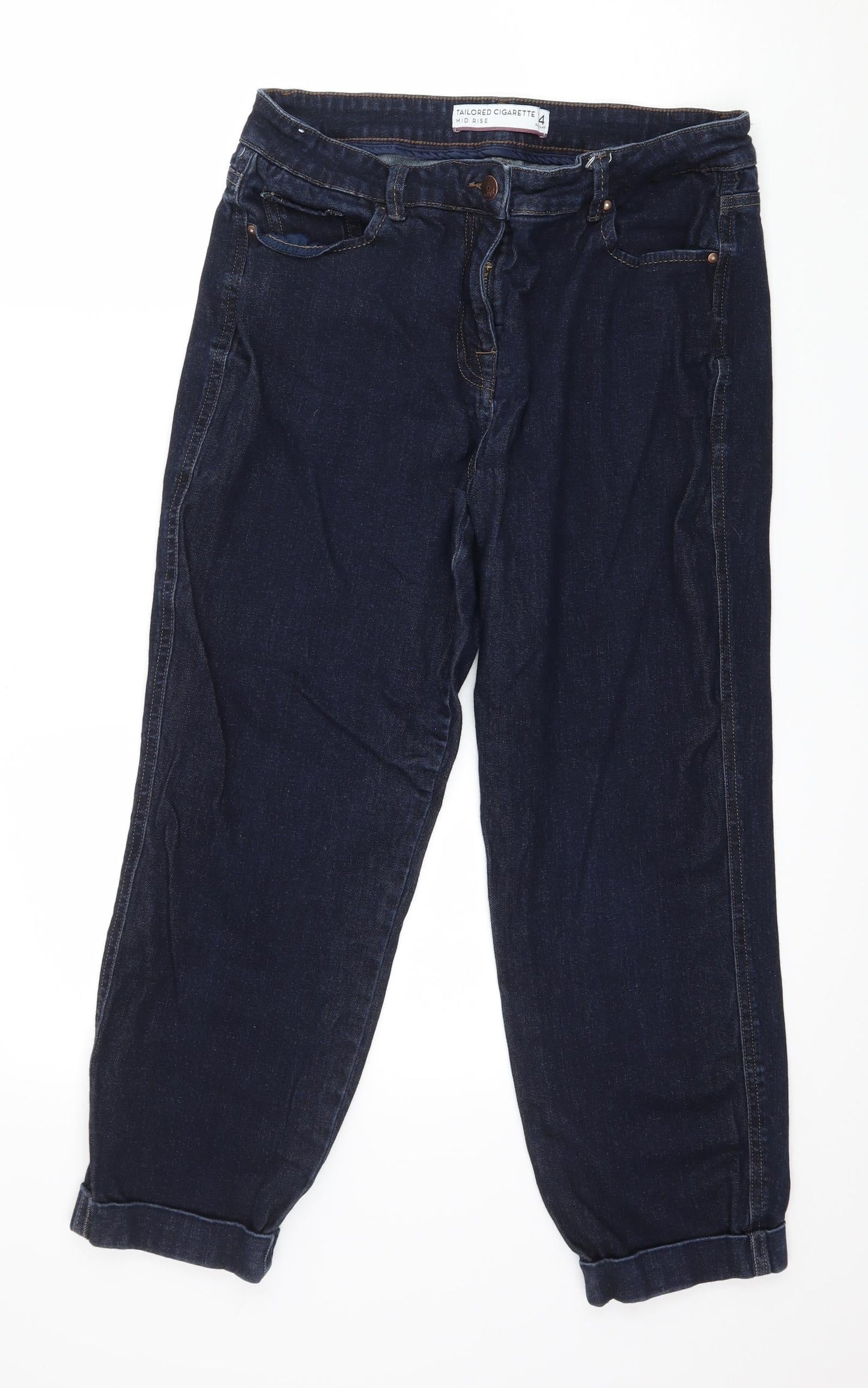 NEXT Womens Black  Denim Straight Jeans Size 14 L24 in