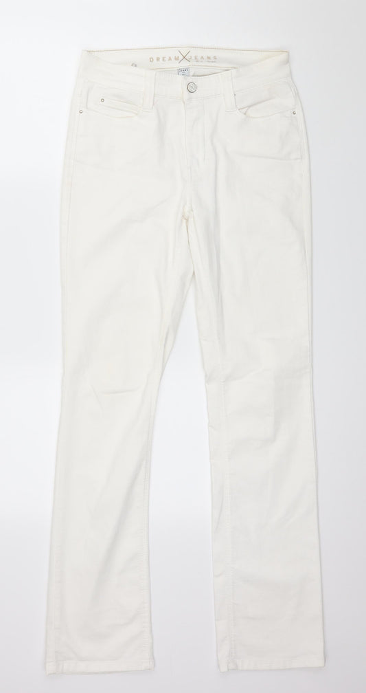 Womens UK Size 30 in Dream Jeans Regular Fit Straight White Jeans
