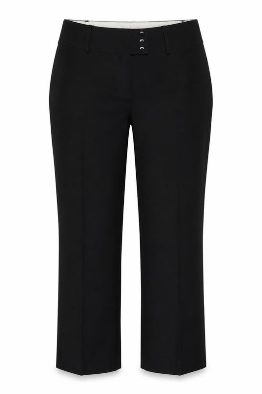 Front view of AMARANTO women’s black trousers, size UK 14, 28-inch leg
