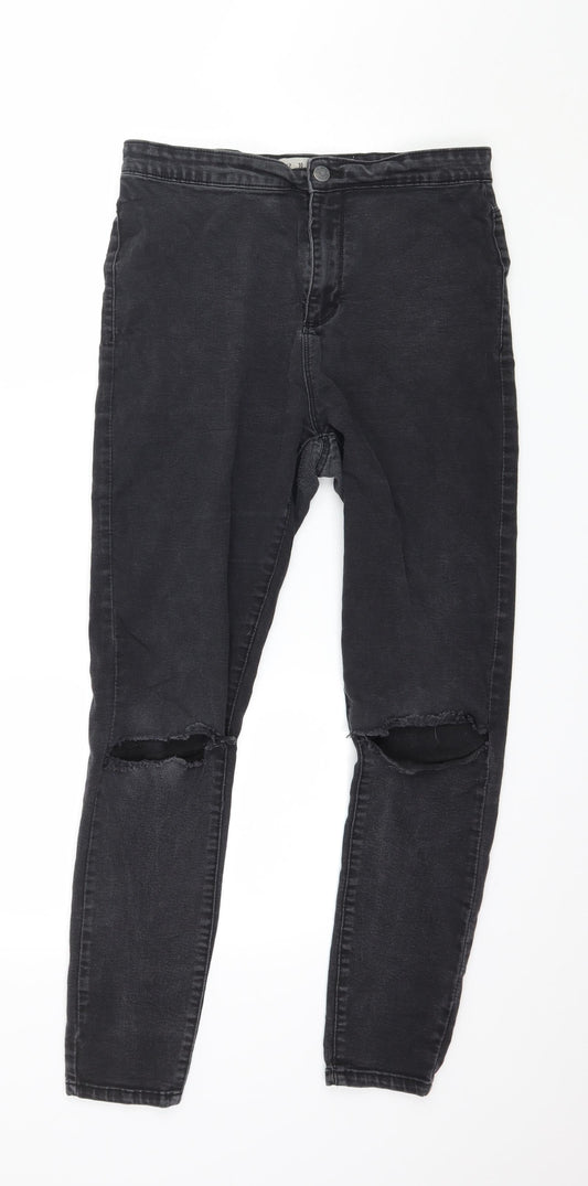 Denim & Co. Womens Grey  Denim Skinny Jeans Size 14 L27 in