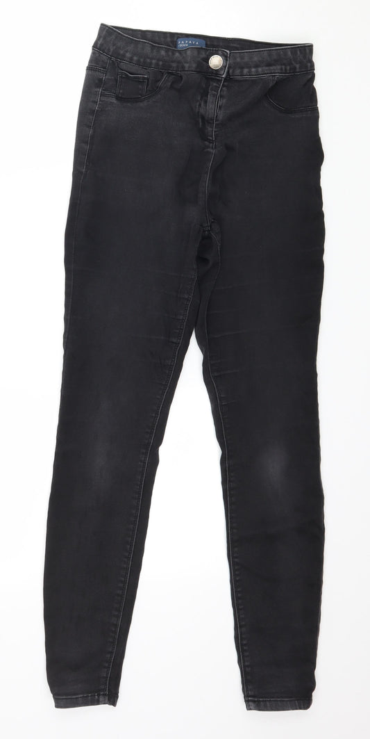 Womens UK Size 10 Papaya Regular Fit Skinny Grey Jeans