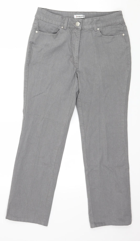 Damart Womens Grey  Denim Straight Jeans Size 10 L25 in