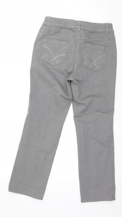 Damart Womens Grey  Denim Straight Jeans Size 10 L25 in