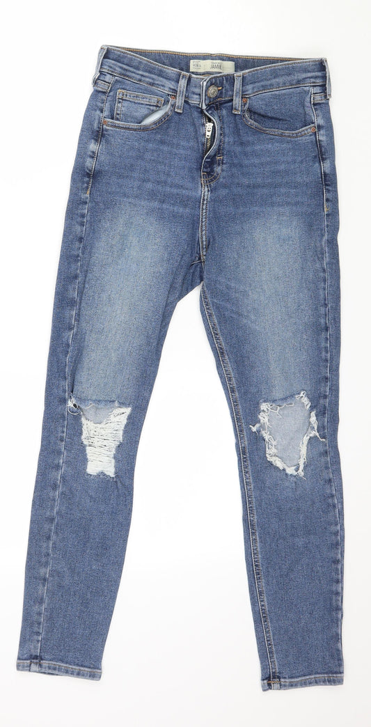 Topshop Womens Blue  Denim Skinny Jeans Size 28 in L30 in