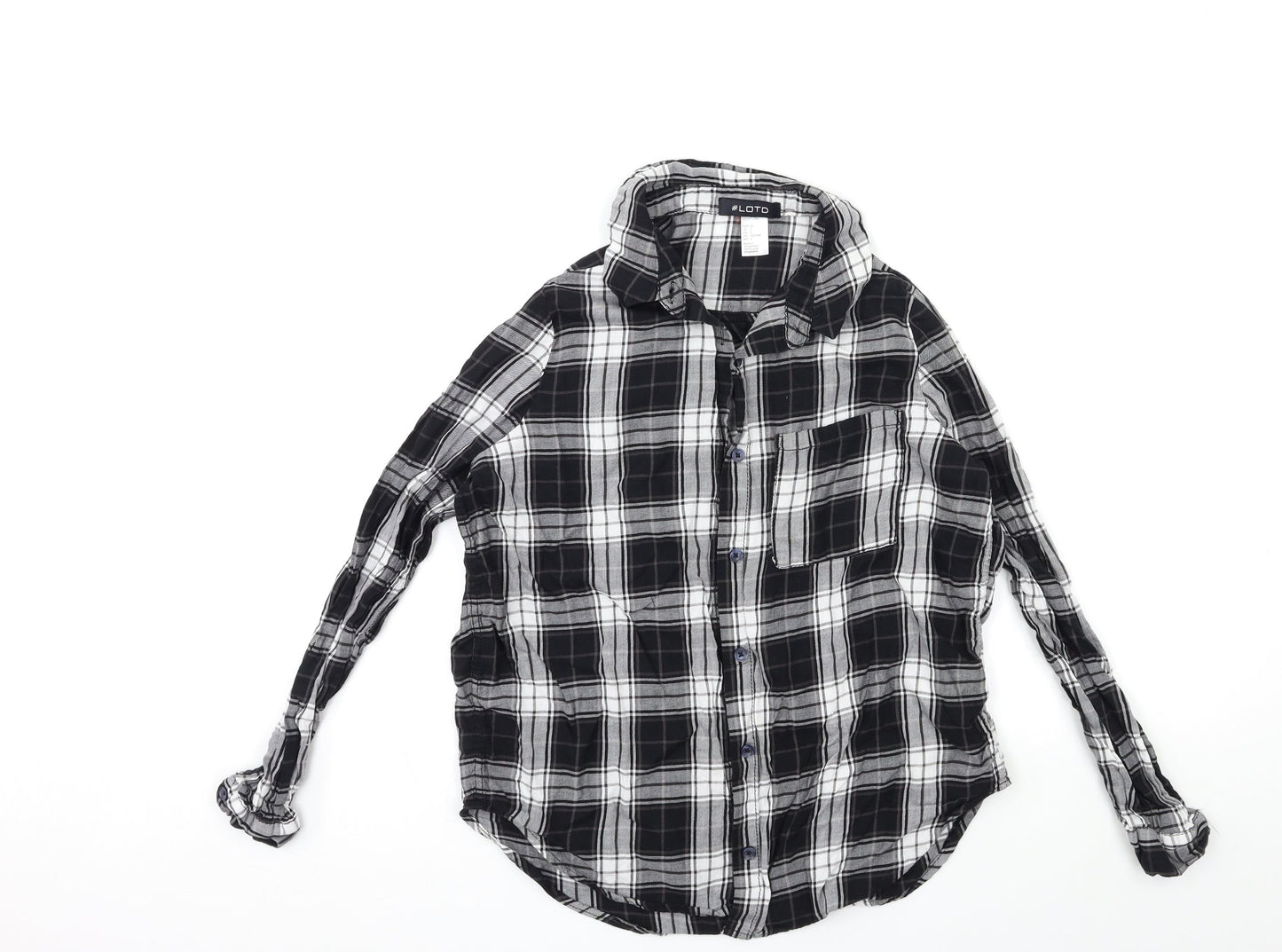 Womens UK Size 8 LOTD Black Basic Button-Up