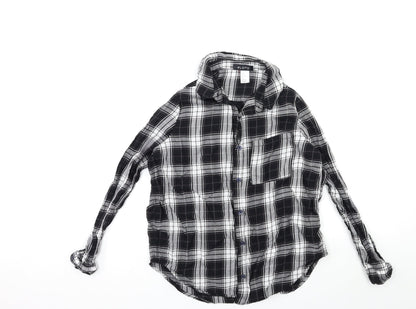 Womens UK Size 8 LOTD Black Basic Button-Up