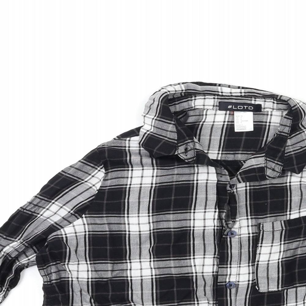 Womens UK Size 8 LOTD Black Basic Button-Up