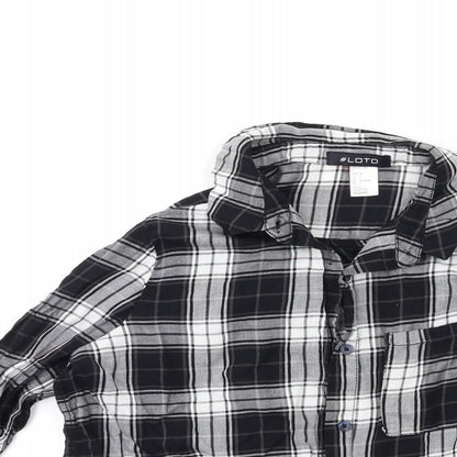 Womens UK Size 8 LOTD Black Basic Button-Up