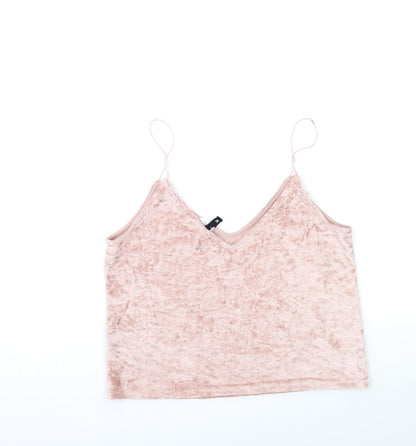 Womens UK Size M H&M Pink Basic Tank