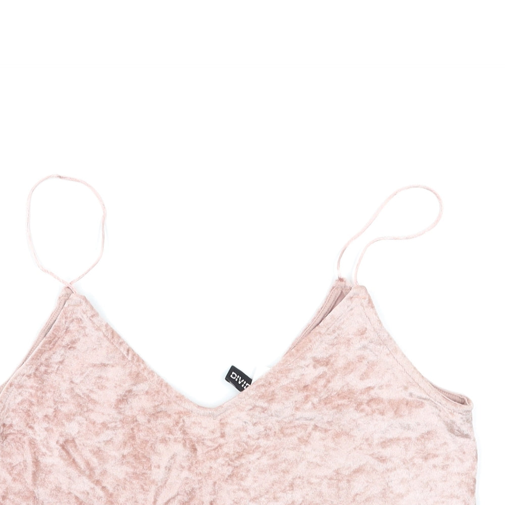 Womens UK Size M H&M Pink Basic Tank